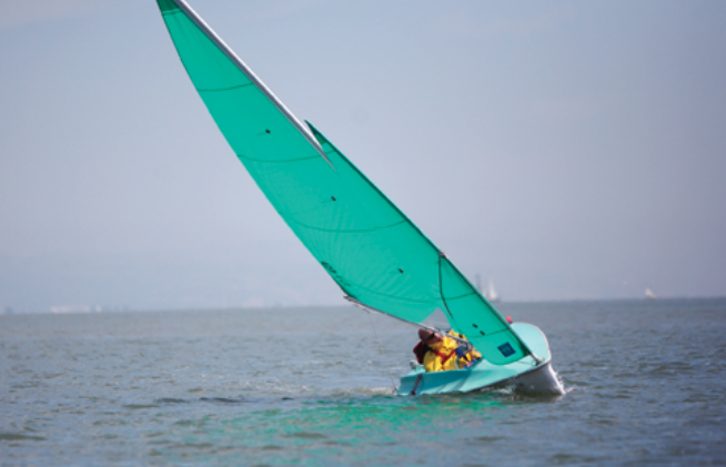 Under way in San Francisco Bay with the “sip and puff” method.