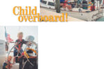 The DeLotto family — Jeffrey, Andrew, Michael, and Danna — aboard Capricorn, their C&C Landfall, at left. On facing page, the two boys take over the helm.