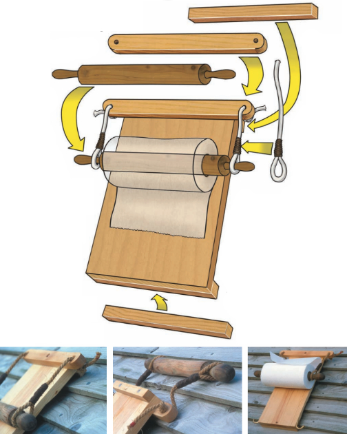 Diagram and picture of the paper towel dispenser setup