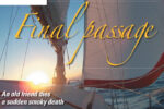 Picture of the sea from under sails
