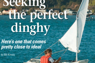 Bill and Lisa were surprised at how well Pudgy sails, given its blunt bow and wide beam.
