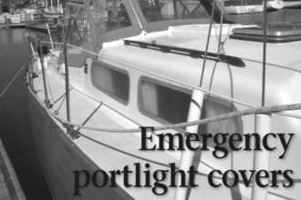 Picture of a boat with portlight covers