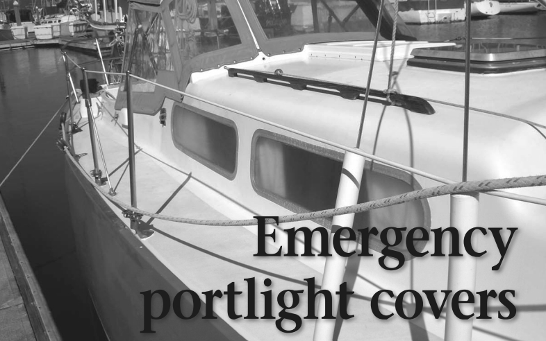 Picture of a boat with portlight covers