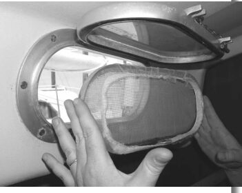 When the no-see-ums are unbearable enough to sacrifice some belowdecks ventilation, add a temporary fine-mesh cover to your port-screen inserts.