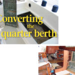 Make your mark, take a deep breath, and begin cutting, at left. The quarter berth at the beginning of the project, below.
