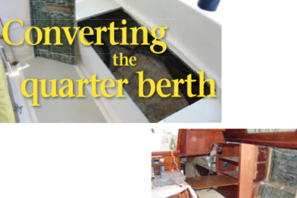 Make your mark, take a deep breath, and begin cutting, at left. The quarter berth at the beginning of the project, below.
