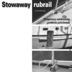 When Fred’s singlehanded docking experiences led to patching the hull each spring, he developed an additional form of protection: rubrails that can be put into use at a moment’s notice and stowed away just as quickly.