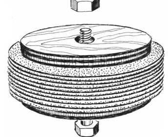 Illustration of sanding disks being stored