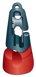 The Rode Rider sentinel by Ada Leisure Products has a hook at the bottom to allow for temporary storage on the pulpit while an anchor is being set or hauled.