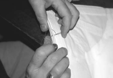 Because of the heavy-duty reinforcement at the tack, clew, and head, Gregg hand-sewed these areas.