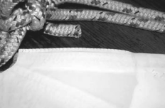 The finished hand-sewn edge is well-reinforced, looks good, and is no longer that common shade of blue that Gregg chose to eliminate.