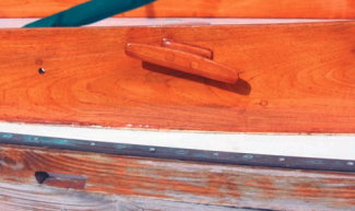 Detail of the finished coaming and the unfinished toerail.