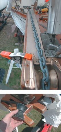 A bow roller is vital. The anchor must be stored on the bow ready for use. The original roller was replaced by a self-launching roller that could contain the rode, preventing it from popping off during anchor retrieval.