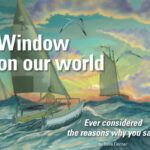 Painting of boats in a sunrise