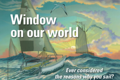 Painting of boats in a sunrise