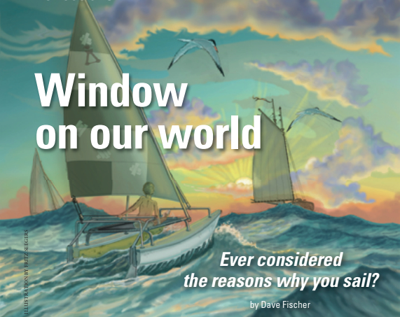 Painting of boats in a sunrise