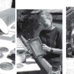 Alpenglow’s reading lamp, above. Marie holds a completed cabin light, at right, while others await their turn on the sunning table. Company co-founders and sailors, Bob and Marie Stoeckley, on facing page with their Kent Ranger.
