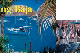 Facing page, Maho Blues in the harbor at La Paz, the best place to provision or repair a boat in the Sea of Cortez. At right, the cockpit seats and helmseat which were added for storage and comfort.