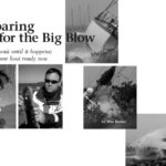 Photos above and facing page taken during Hurricane Gloria in 1985. At left, removing the boom to reduce windage and checking the mooring.