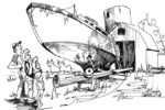 Drawing of a boat in disrepair