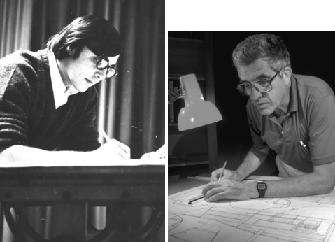George Cassian, at left, in the early days (early 1960s). George Cuthbertson, on facing page, in the late 1980s.