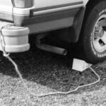 Picture of a wheel chocked