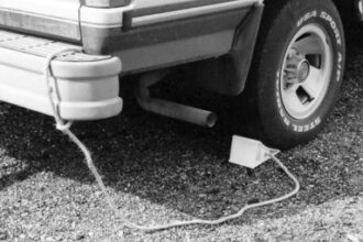 Picture of a wheel chocked