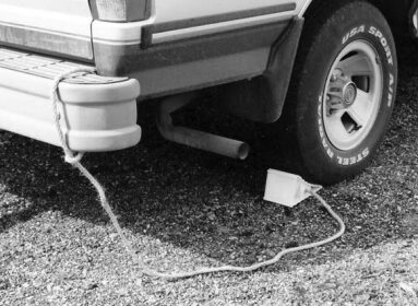 Picture of a wheel chocked
