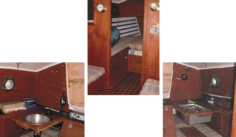 The interior of John Schnoering’s 1986 Com-Pac 23. John is a “collector,” buying, restoring, and sellling 23s. He and his wife, Joyce, sail on the lower Chesapeake near Virginia. They also own a 1982 and have owned a 1998 model. The 1982 is undergoing an extensive interior refit.
