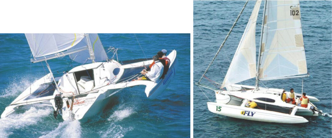 Nine to 12 knots and a hull out of the water looks like fun, and it is! Enough Corsair 24s have been built (398) to create some active one-design racing fleets around the country. For just cruising, it’s a Spartan and spendy way to go . . . but still a lot of fun.