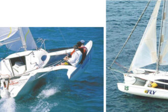 Nine to 12 knots and a hull out of the water looks like fun, and it is! Enough Corsair 24s have been built (398) to create some active one-design racing fleets around the country. For just cruising, it’s a Spartan and spendy way to go . . . but still a lot of fun.