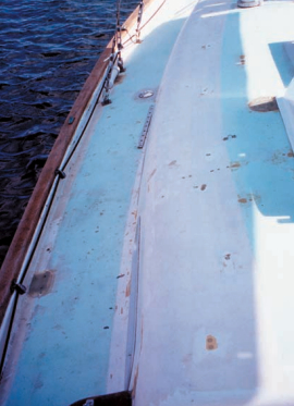 With much of the hardware removed, Don’s deck is ready for prepping and painting.