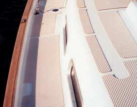A peek at how Don’s finished deck will look. Handrails and hardware have not been installed, and the overlay is not adhered.