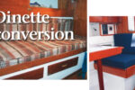 A bench-style settee, at left, becomes a dinette, below. In making the change Jack Higgins eliminated the gaggle of feet normally found in the passageway on Sunrise, his Cheoy Lee Offshore 31. He also created comfortable seating for his family and (wonder of wonders!) found some hidden storage space.