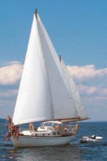 Sunrise, Jack and Susan Higgins’ Cheoy Lee Offshore 31 is usually crewed by their daughter, Abey, and one or two friends.