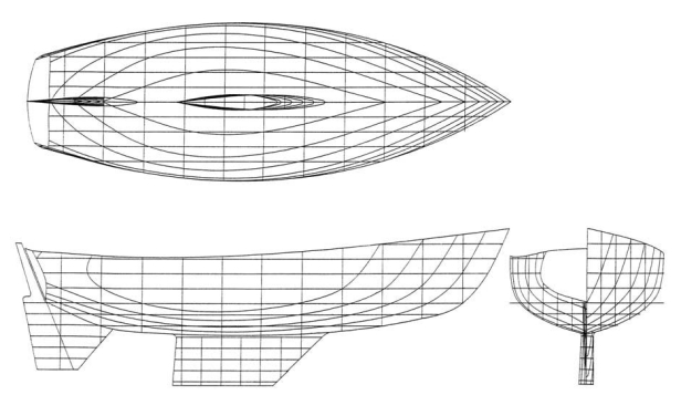 Prospector: A wooden 33-foot cutter with 13,900 pounds displacement on a 28 foot 3 inch LWL, she has a displacement/ length ratio of 275. This is typical of many moderate displacement draft and produces a fine bluewater cruising yacht.