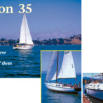 Facing page, Hideaway with Alexandria inset. At right, Hideaway. Dock partners at the Richmond Yacht Club, in Port Richmond, Washington, these Ericson 35s are sweet-sailing beauties.