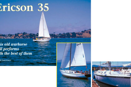 Facing page, Hideaway with Alexandria inset. At right, Hideaway. Dock partners at the Richmond Yacht Club, in Port Richmond, Washington, these Ericson 35s are sweet-sailing beauties.