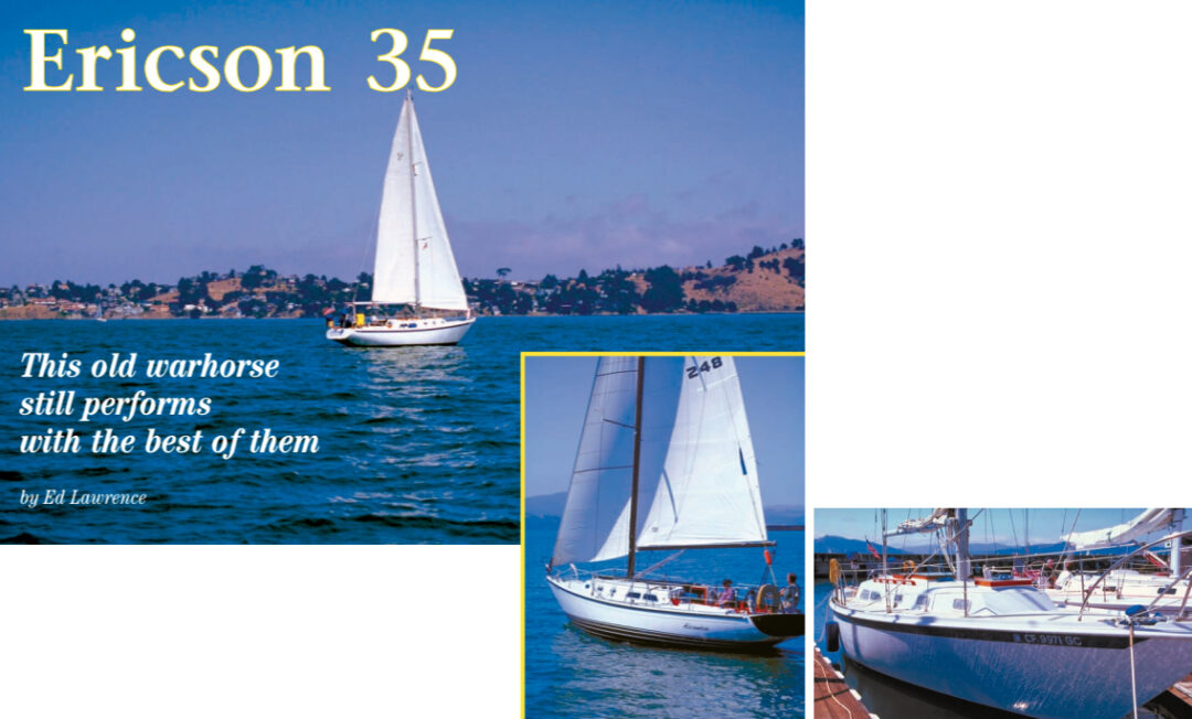 Facing page, Hideaway with Alexandria inset. At right, Hideaway. Dock partners at the Richmond Yacht Club, in Port Richmond, Washington, these Ericson 35s are sweet-sailing beauties.