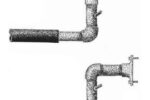 Original pipe configuration, above. An improved configuration would eliminate the middle connector and locate the injection point higher on the pipe.