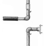 Original pipe configuration, above. An improved configuration would eliminate the middle connector and locate the injection point higher on the pipe.