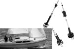 Opposite page, a Catalina sails with a CDI Flexible Furler. Furlers, this page clockwise from top left: Schaefer’s Snap Furl, Harken’s Unit 1, and CDI’s Flexible Furler.