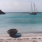 Gandy with Leopard near Norman’s Cay, Bahamas, in 1996.