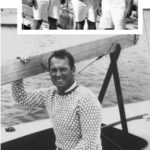 George O’Day, above. At top, photo of the 1960 Olympics gold medal crew: George in center with Jim Hunt, at left, and Dave Smith, right.