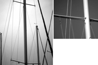Removing a determined bird from its favorite perch in your rigging is much like “retraining” the squirrels at a bird feeder. Author Will Sturgeon has just begun to fight. Look carefully to see his “bird wires” just above the spreaders.