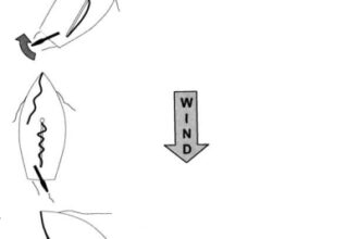 Diagram of heaving to.