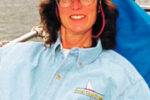 A picture of a woman sailing