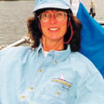 A picture of a woman sailing