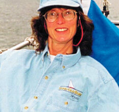 A picture of a woman sailing