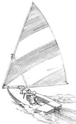 Garry Hoyt, a former world champ in the Sunfish class, seeks to improve on this old and popular design with the Volare’s more modern hull form. Because catboats tend to develop severe weather helm, the lateen rig keeps the sailplan’s center of effort closer to the boat rather than far out over the water.